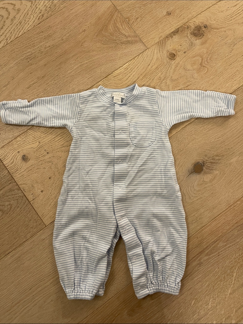 KISSY KISSY Striped Blue & White Baby One-Piece Romper